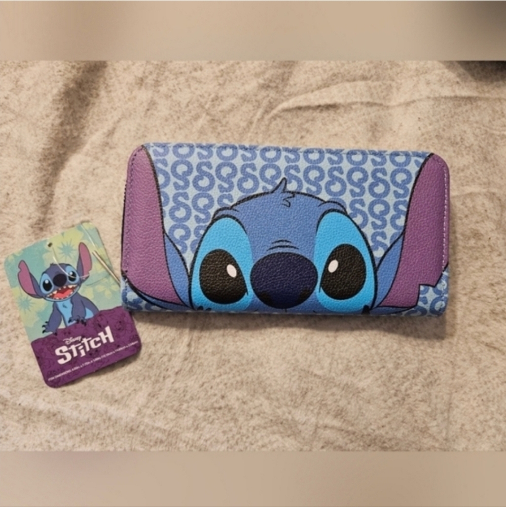 Disney Stitch Long Zippered Wallet NWT